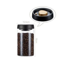 وعاء حفظ حبوب القهوة - زجاج 1.2 لتر -اسود | Glass...