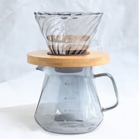 طقم قمع مع سيرفر زجاجي اسود فاخر 400 مل V60