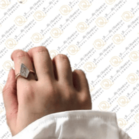 خاتم ملكي - فضه ايطالي عيار 925 الون صدفي كتابه ذه...