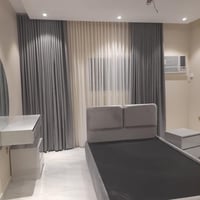 ستائر ويفي خطين قماش بلاك اوت من الامام وخلفييه لن...