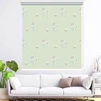 ستائر رول عازل للضواء والحرارة جاكار زهور بيضاء