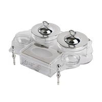 طقم ضيافة فردى من سوليتير , اللون الشفاف و الفضي,...