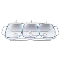 سخان بوفية استيل فضي 3 قاعدة شمع مقاس 1.5 لتر