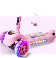 سكوتر اطفال بناتي بثلاث كفرات بموسيقى واضاءة