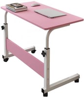 طاولة مكتب متحركة ، وردي