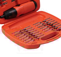 مفك بلاك اند دكر مزود بطقم لقم من 54 قطعة بطاريات