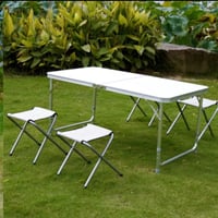 طاوله رحلات قابله للطي مع 4 كراسي قابله للطي مقاس...