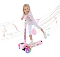 سكوتر اطفال بناتي بثلاث كفرات بموسيقى واضاءة