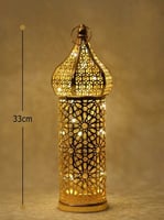 فانوس رمضان يعمل بطاريه لون ذهبي ا