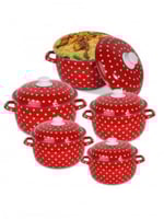 طقم أحمر منقط غضار