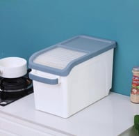 صندوق تخزين الارز بعجلات 15 كيلو مع كوب مكيال - ال...