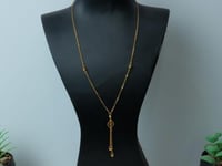 سلسال ذهب طويل تصميم الوردة البيضاوي عيار 21 وزن 3...