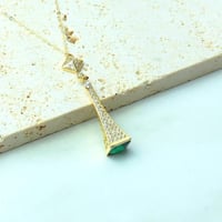 سلسال مارلي لون أخضر مميز ذهب عيار 18وزن 2.2 جرام