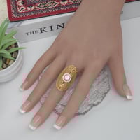 خاتم ذهب كبير عيار 21 موديل غصن الزيتون بتصميم الم...