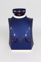 طقم ميسيكا ذهب تصميم الماسي بالوان مختلفه عيار 18