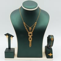 طقم ذهب عيار 21 وزن 10.63 جرام بتصميم متدرج وتعليق...