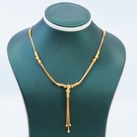 سلسال ذهب عيار 21 بتصميم ببلز انيق وزن 9.91 جرام