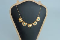 سلسال ذهب الرمش بحريني مطعم بحبات الولو الفيروزي ع...