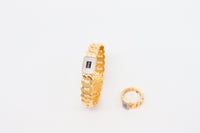 سوارة موناكو مع خاتم ذهب عيار 18 بوزن 17.8 جرام