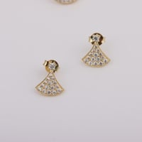 طقم ذهب تصميم بلغاري الماسي عيار 18 وزن 2.7 جرام