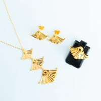 نصف طقم ذهب الرمش السادة عيار 21 وزن 4.8 جرام