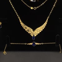 طقم جناح الصقر باللون الازرق عيار 21