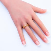 خاتم ذهب عيار 21 تصميم مزخرف ناعم وزن 1.2 جرام – أ...