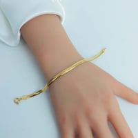 سوارة ذهب فلات الثعبان عيار 18 وزن 6.4 جرام