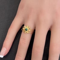 خاتم ذهب الرمش باللون الزيتي عيار 21