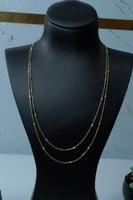 سلسال ذهب دورين نواعم مطعم بالميناء عيار 18 وزن 3....