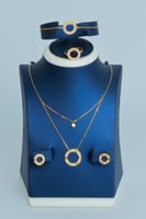 طقم ذهب اللوف عيار 21 دورين بتصميم الماس وزن 10.3...