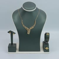 افخم طقم ذهب عيار 21 عالى بتصميم جذاب وزن 7.3 جرام