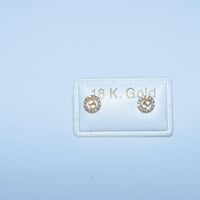 حلق ذهب عيار 18 طبي للمواليد وزن 0.3 جرام – تصميم...