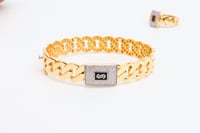 سوارة موناكو مع خاتم ذهب عيار 18 بوزن 17.8 جرام