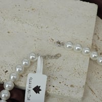 عقد مطعم بالؤلؤ الزراعي الماسي مزين بحبات الذهب ال...