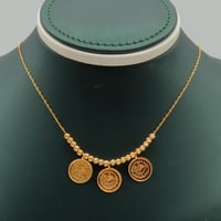 عقد ذهب عيار 21 أقراص تراثية وزن 4.7 جرام بتصميم ف...