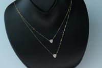 سلسال ذهب القلب دورين تصميم الماسي عيار 18