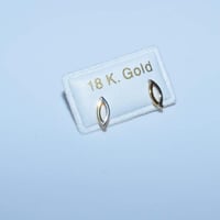 حلق ذهب طبي عيار 18 للأطفال وزن 0.3 جرام - تصميم ا...