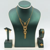 طقم ذهب عيار 21 وزن 10.63 جرام بتصميم متدرج وتعليق...