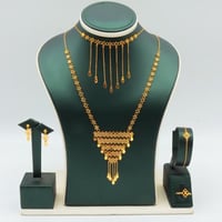 طقم ذهب ملكي عيار 21 وزن 16.10 جرام بتصميم مزدوج م...