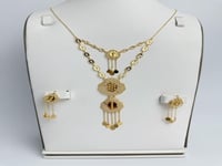 طقم ذهب بمخنق عيار 21 وزن 16.4 جرام