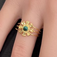 خاتم ذهب الرمش باللون الزيتي عيار 21