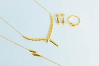 طقم ذهب بلغاري عيار 21 وزن 7 جرام