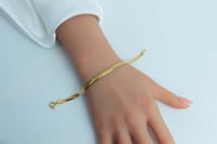 سوارة ذهب فلات الثعبان عيار 18 وزن 6.4 جرام