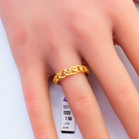 خاتم ذهب تصميم الجنزير عيار 21 وزن 1.5 جرام