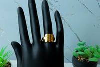 خاتم بتصميم خلية النحل ذهب عيار 21