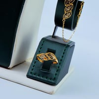 طقم ذهب شبكة عيار 21 وزن 13.8 جرام بتصميم أوراق مت...