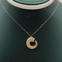 عقد ذهب البانثر تصميم الماسي عيار 18 وزن 2.1 جرام