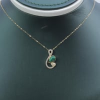 سلسال ذهب عيار 18 الماسي الأخضر الناعم وزن 1.1 جرا...