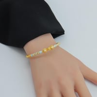 سوارة ذهب هندي لون سماوي عيار 21